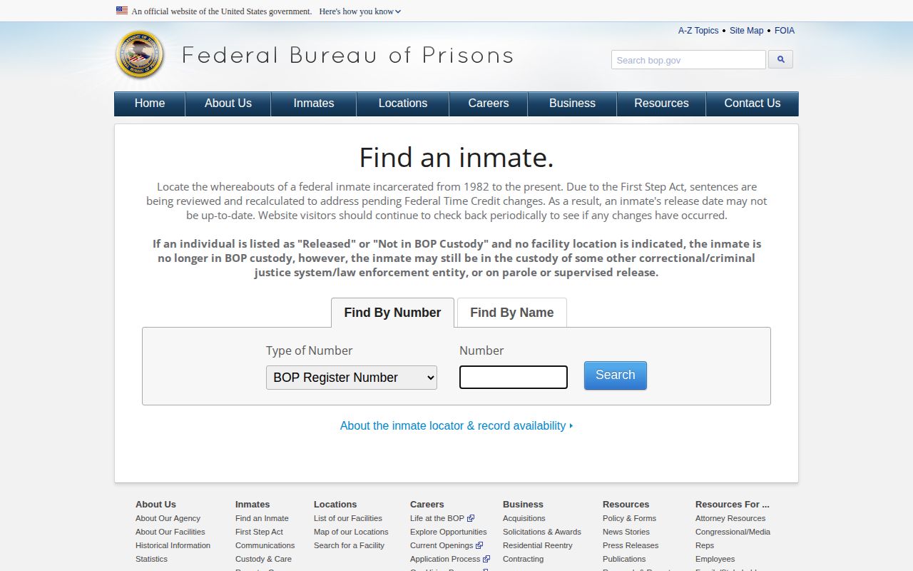 Federal inmate locator fallback for Livingston County arrest custody checks