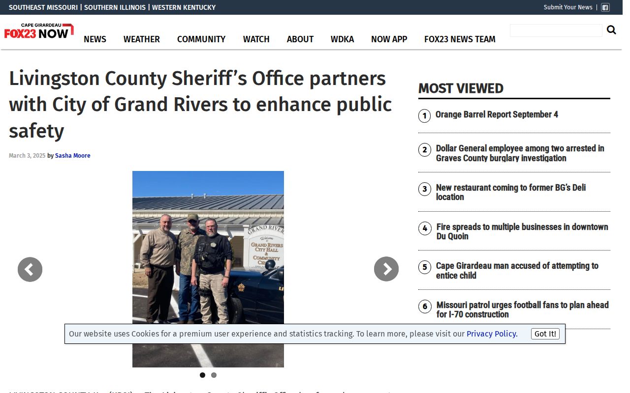 KBSI report on the Livingston Sheriff partnership with Grand Rivers